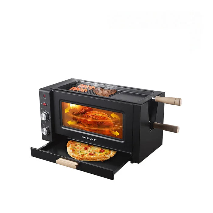 فرن سوكاني 3000 وات سعة 25 لتر عملي | SOKANY 3000W Oven 25L with timer and temperature control for daily cooking