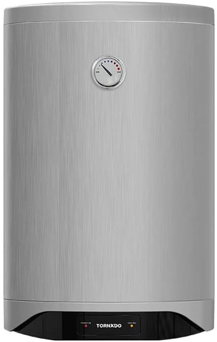 Tornado Electric Water Heater 60 Liter - Enamel - LED lamp Silver - TEEE-60MS