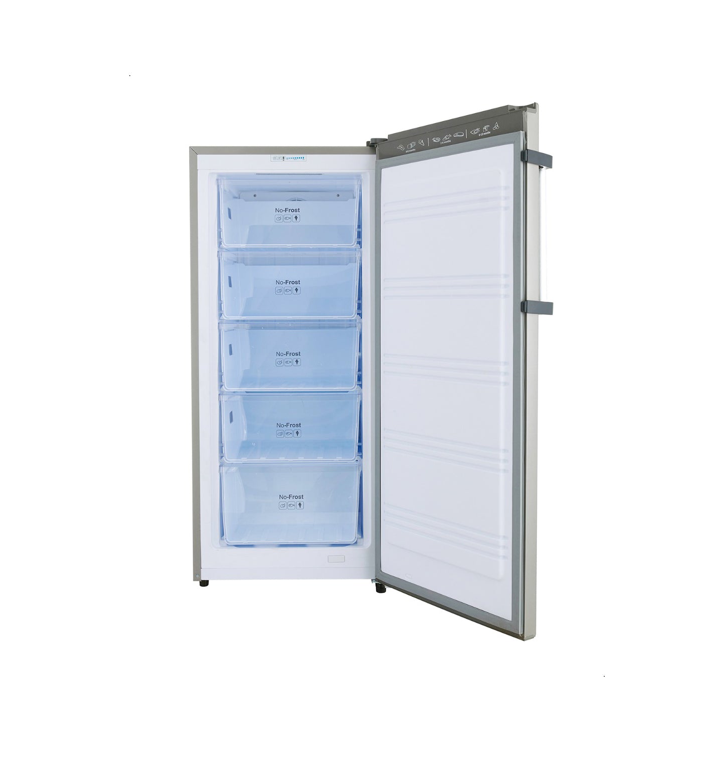 Fresh fnu-l250s upright freezer, no frost - 5 drawers, silver