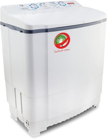 غسالة فريش ستار نصف أوتوماتيك 7 كجم، 1350 لفة، آمنة وسهلة الاستخدام من Cairo Drop – Fresh Star Semi Automatic Washer 7KG, 1350 RPM.