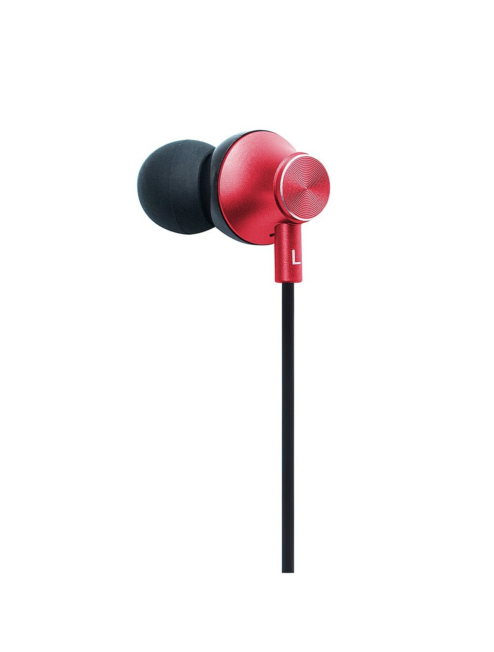 L'avvento (HP08R) Metal Earphone with Microphone - Red