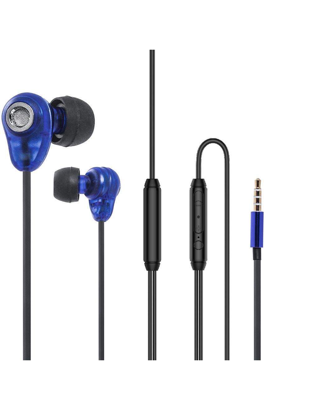 L'avvento (HP66L) Sleeping earphone with Mic 3.5mm with Volume Control - Blue