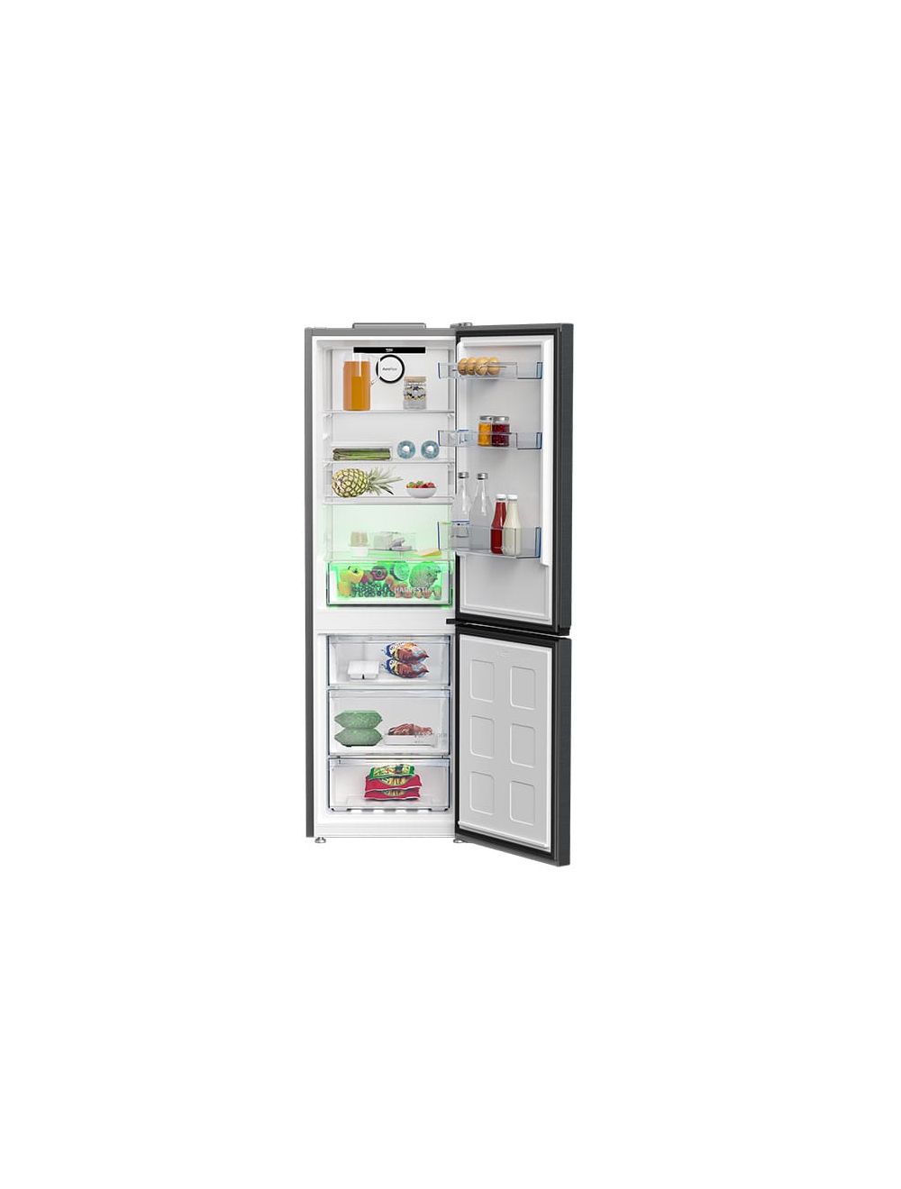 Beko Nofrost Refrigerator, net Capacity 316 liter, bottom freezer (Combi), Harvest Fresh, RCNE367E30XBRI