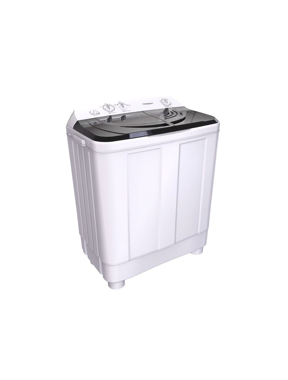 TORNADO Washing Machine Half Automatic 12 Kg, 2 Motors, White x Black TWH-Z12DNE-W(BK)