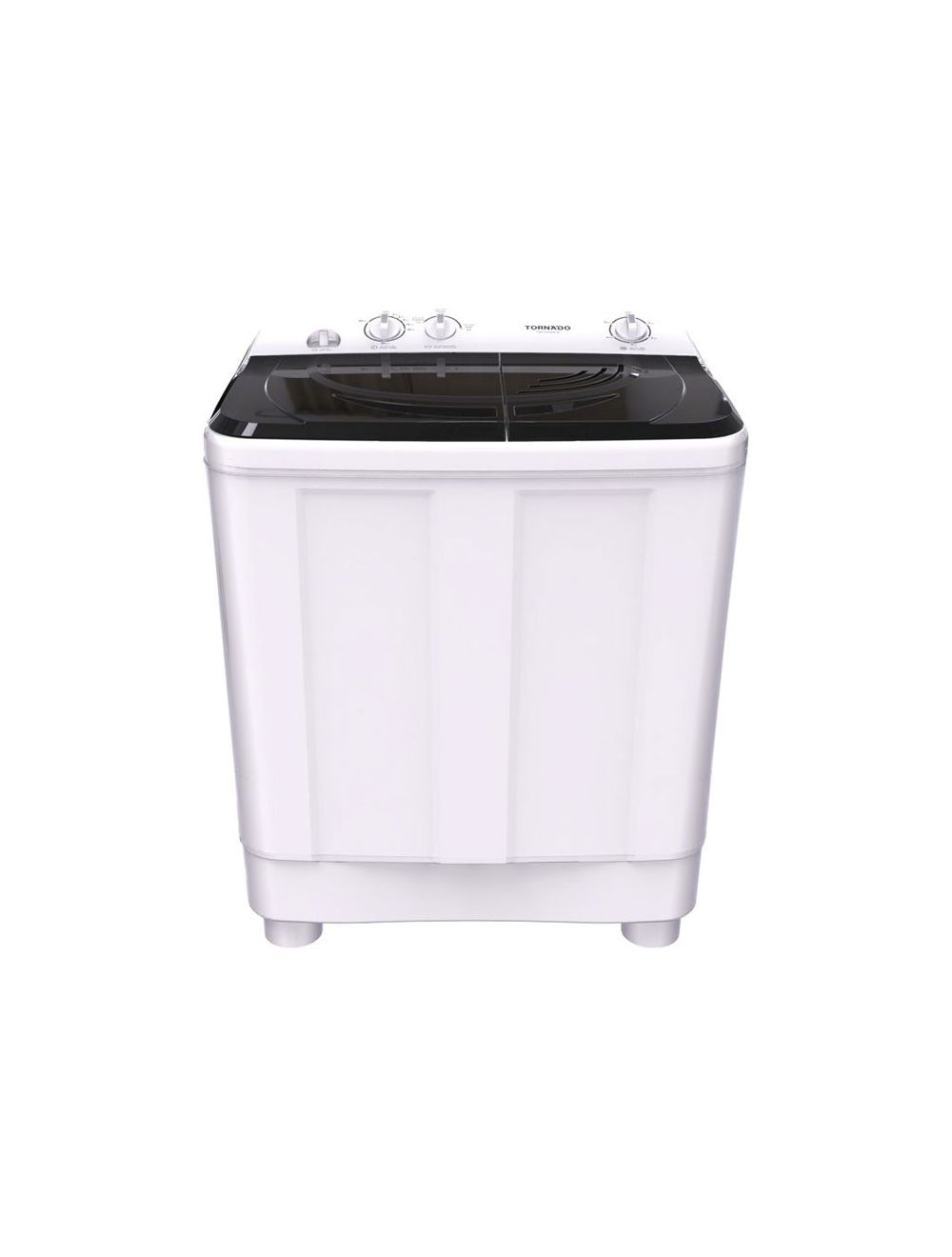 TORNADO Washing Machine Half Automatic 12 Kg, 2 Motors, White x Black TWH-Z12DNE-W(BK)