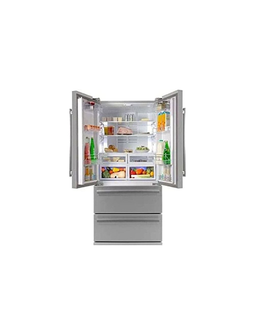 Beko gne60500x no frost stainless steel refrigerator with digital touch screen, 2 doors and 2 drawers, 539 liters - silver