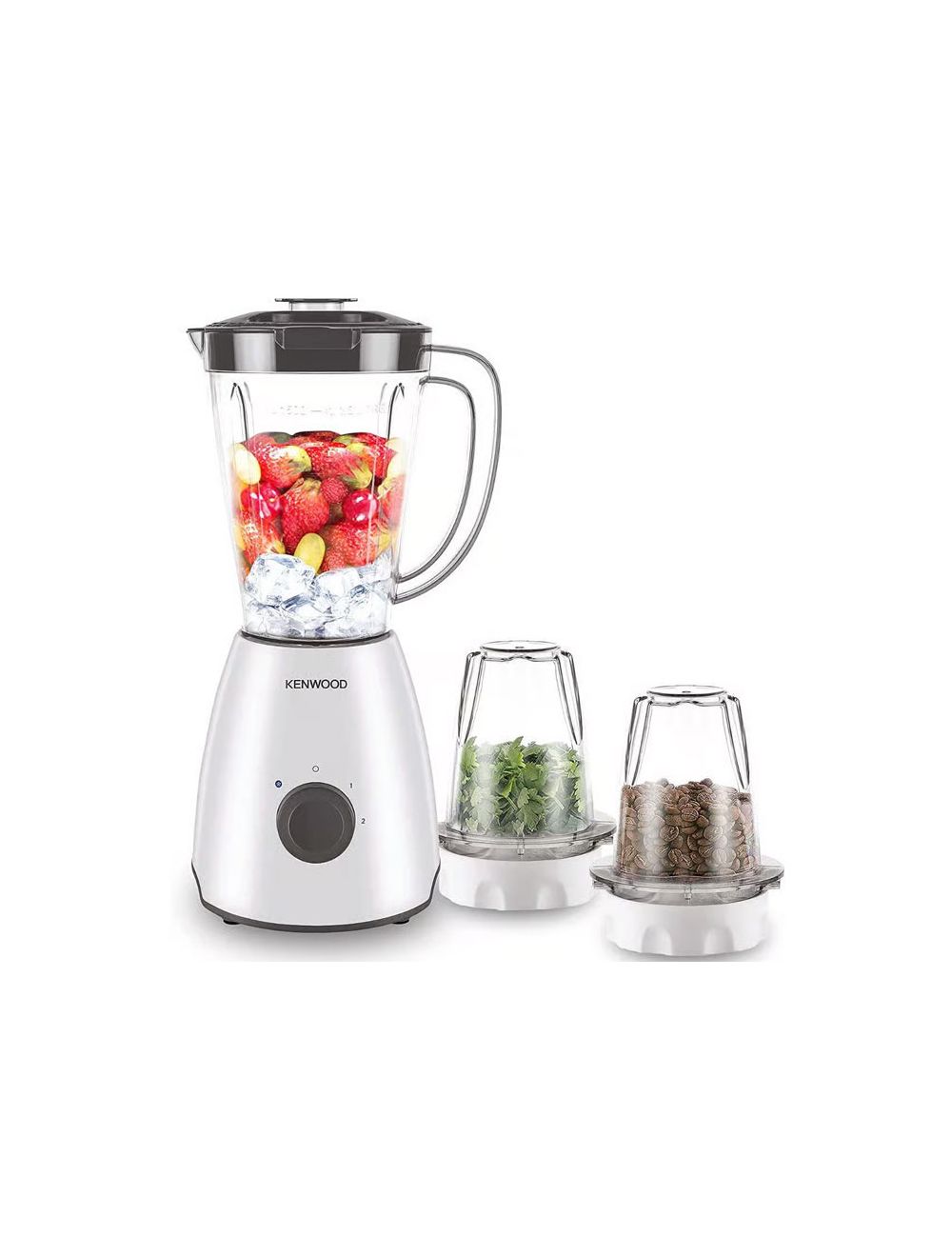 Kenwood Blender With 2 Mills and Plastic Jug , 1.5 Liter, White - BLP10.C0WH