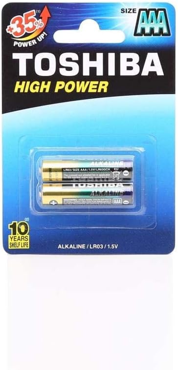 Toshiba lr03gch bp-2 alpha power alkaline aaa batteries, 1.5 v, 2 pieces