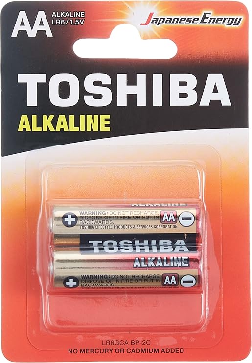 Toshiba lr6gca bp-2 power alkaline aa batteries, 1.5 v, 2 pieces