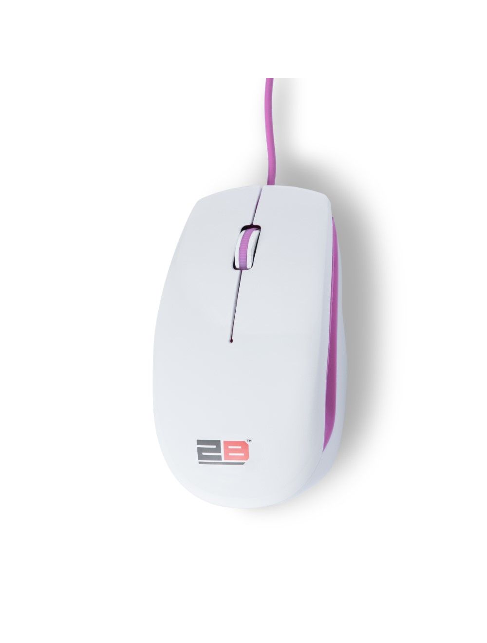 2B (MO16W) Optical wired mouse Piano finishing - Pink * White