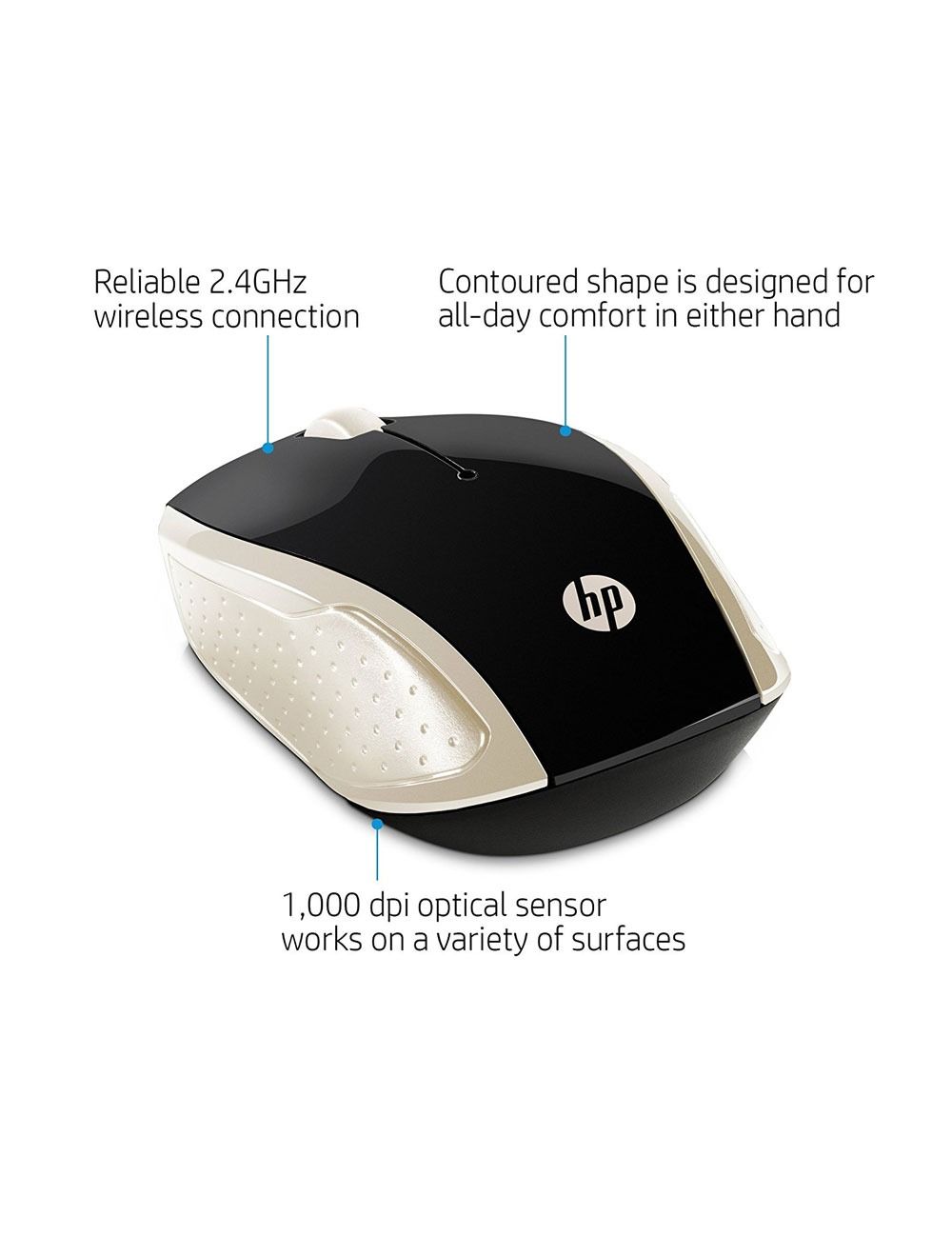 HP - Wireless Mouse 200 Silk Gold PN-2HU83AA