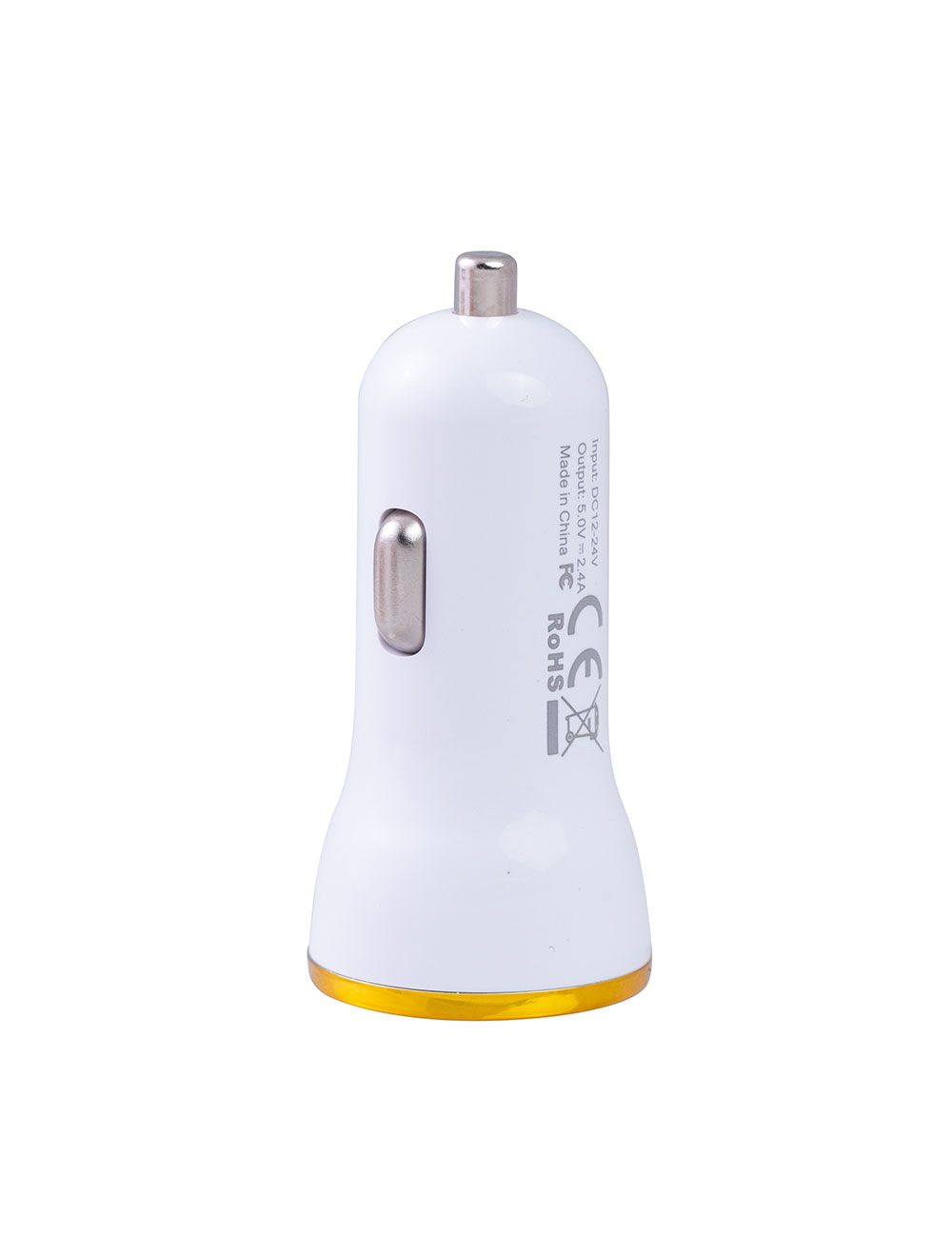 E-train (MP200) Car Charger 2.1MAh with Micro USB Cable 1M - with Led Indicator - White