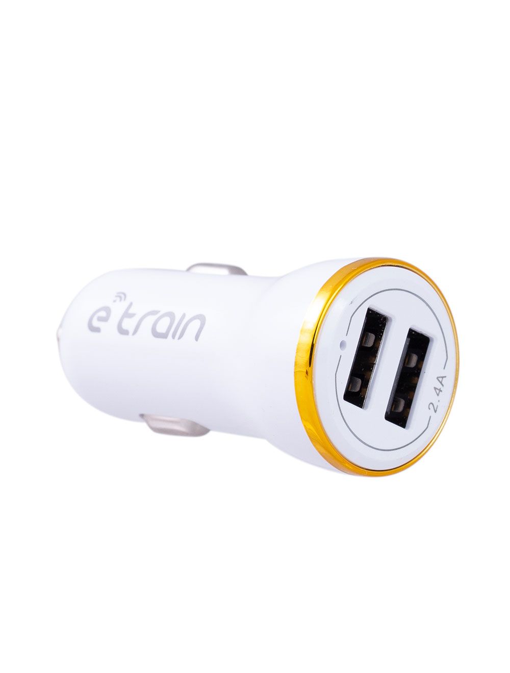 E-train (MP200) Car Charger 2.1MAh with Micro USB Cable 1M - with Led Indicator - White