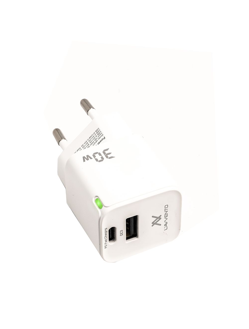 Lavvento (MP377) Mini Gan Home Charger 30W - White