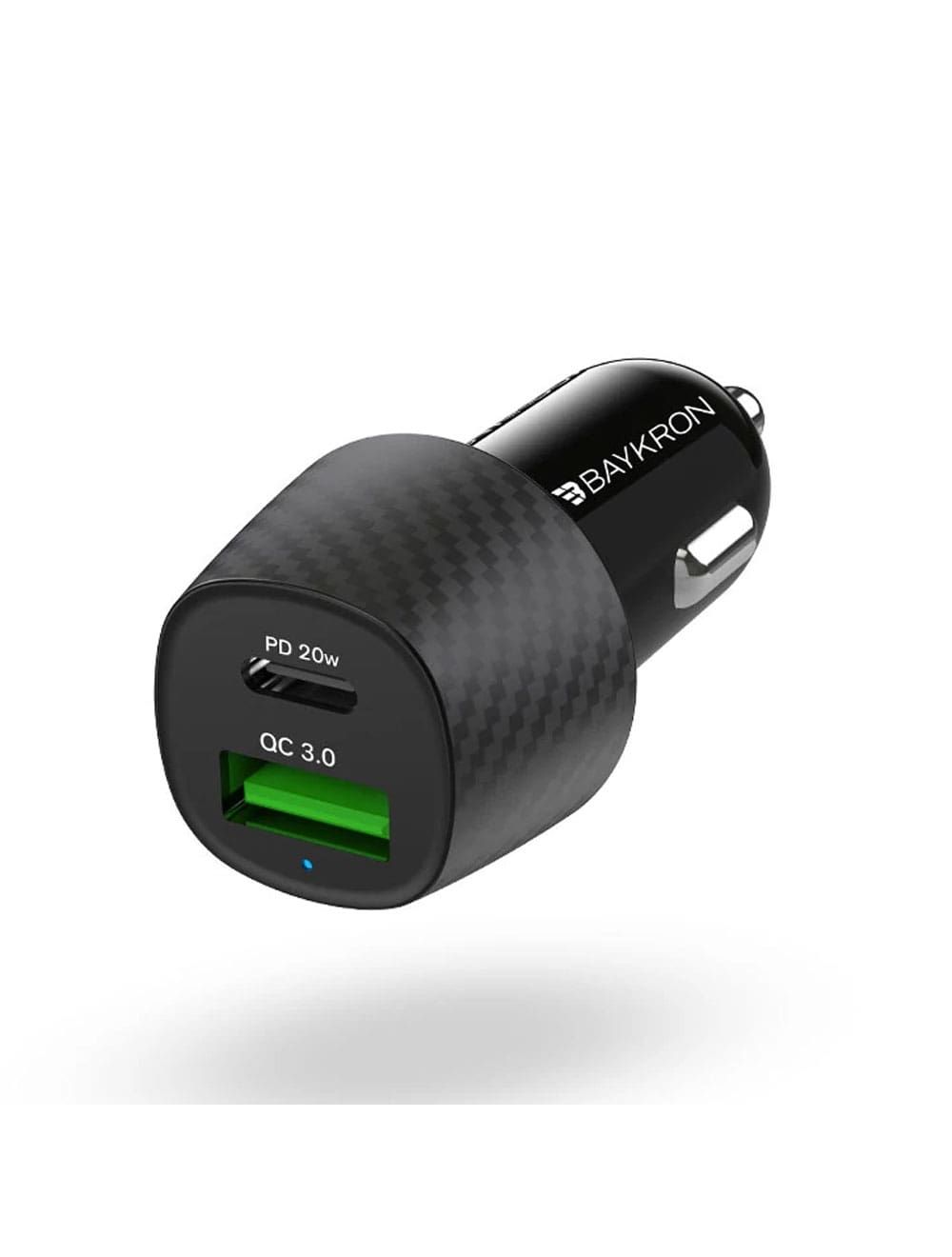 Baykron 36W Car Charger with QC3.0 and USB Type-C Power Delivery 20W - Black