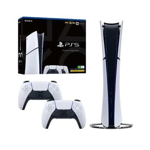 PS5 Sony PlayStation 5 Console Digital Edition, 1TB SSD, with 2 Dual Sense Wireless Controllers