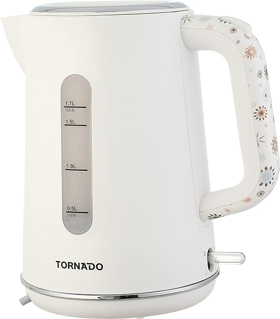 TORNADO Plastic Kettle, 1.7 Liter, 1800-2200 Watt, White TKP-2217-C