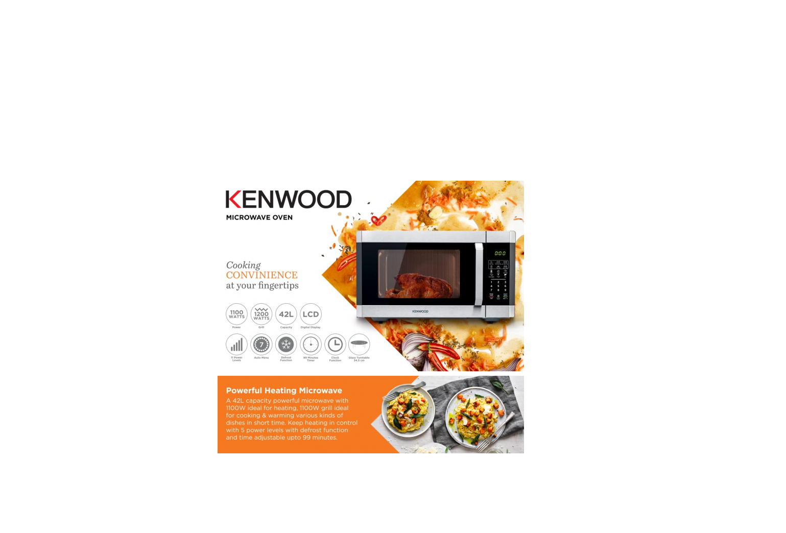 KENWOOD 42L Microwave Oven with Grill  MWM42 International warranty