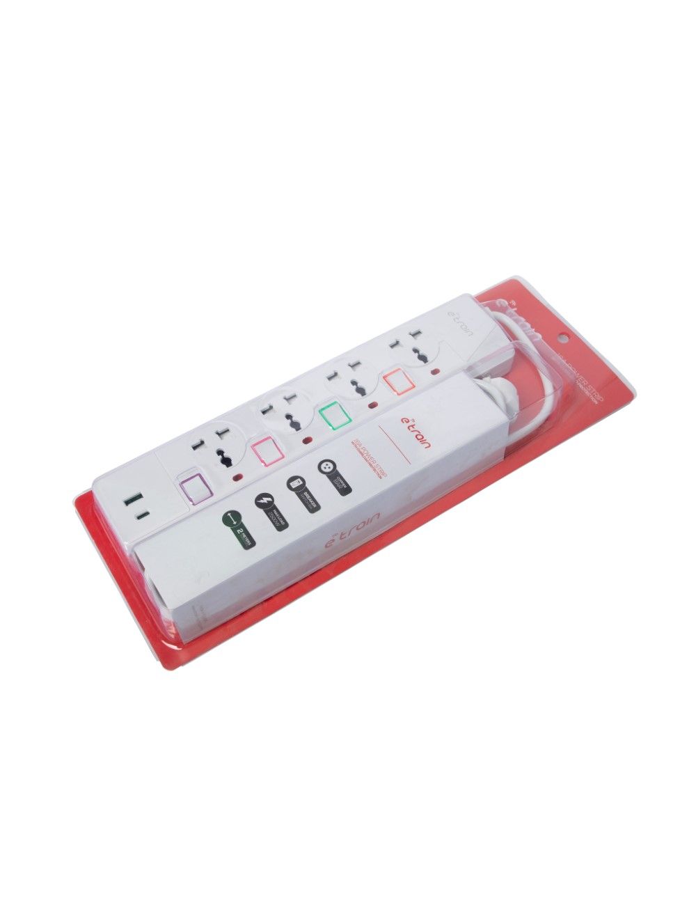 E-train PS077 Power Strip White اي ترين ابيض