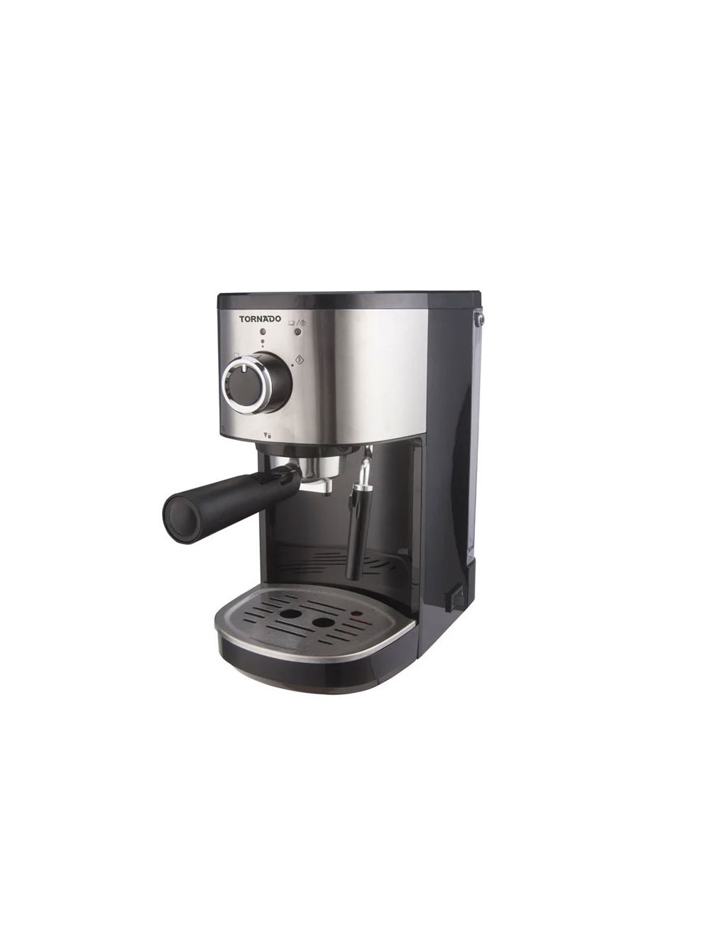 TORNADO Manual Espresso - Capsules, Powder Coffee Machine 15 Bar 1.2 Liter, 1250-1450 Watt in Black x Stainless Color TCM-14512ES