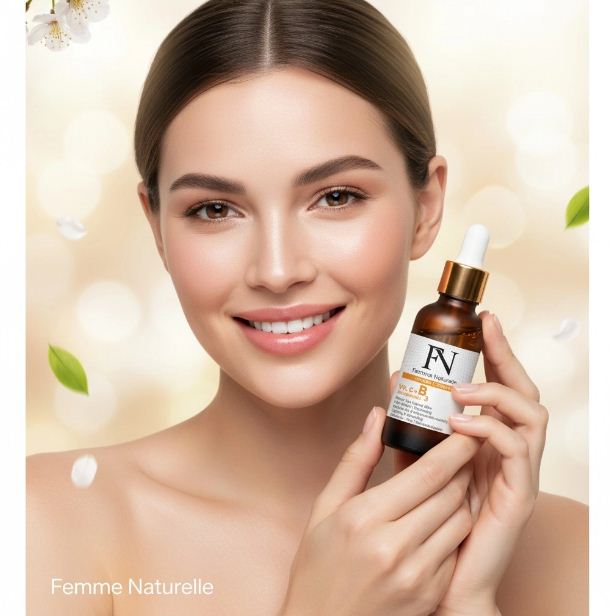 سيروم فيتامين سي من فيمي ناتشريل 30 مل لإشراقة أوضح وتوحيد لون البشرة – Femme Naturelle Vitamin C Serum 30ml for brighter skin.