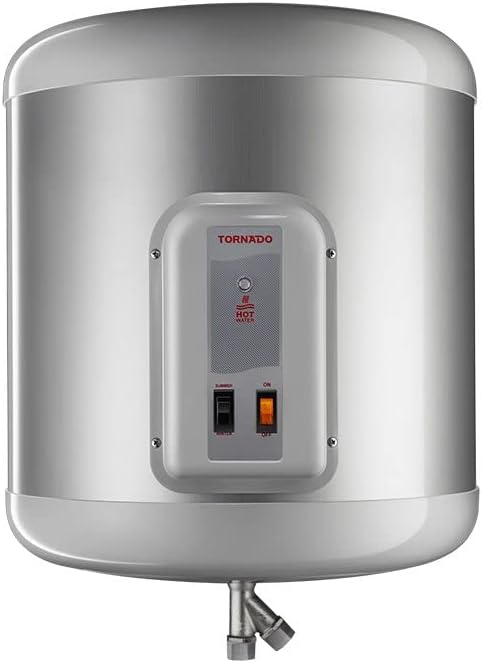 Tornado electric water heater 35 liters, LED bulb, silver EHA-35TSM-S