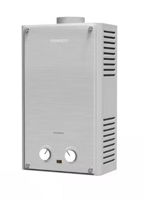 TORNADO Gas Water Heater 10 L Natural Gas Glass Silver GHE-10MP-GS